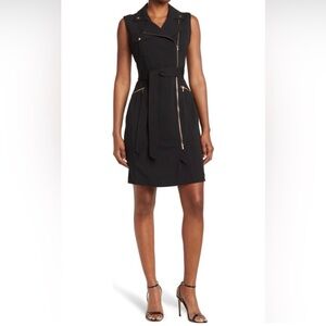 Chic Women's Moto Belted Sleeveless Sheath Dress NWT size 8P